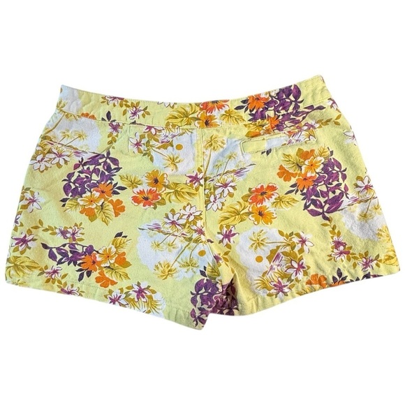 Billabong Vintage Y2K Floral Yellow Jean Shorts Size 11 Hawaiian Tropical Retro - Picture 2 of 10